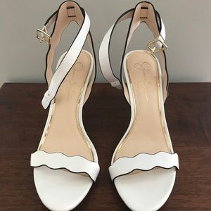 Jessica Simpson White/Black Heels